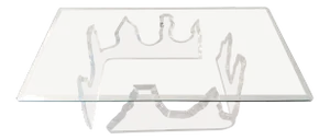 Lion in Frost Style Lucite Iceberg Coffee 2-Piece Table Base