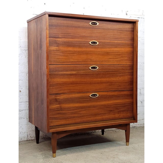 Beautifully Restored original mid century modern tall dresser / highboy from the 60s. Made by Hooker Furniture under...