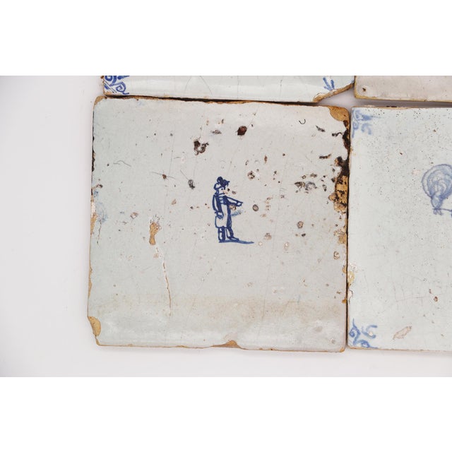 18th Century 18th Century Set of Four Delft Tiles, Earthenware For Sale - Image 5 of 7