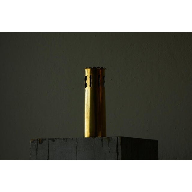 Vintage Vase in Patinated and Perforated Brass, 1930s For Sale - Image 4 of 15