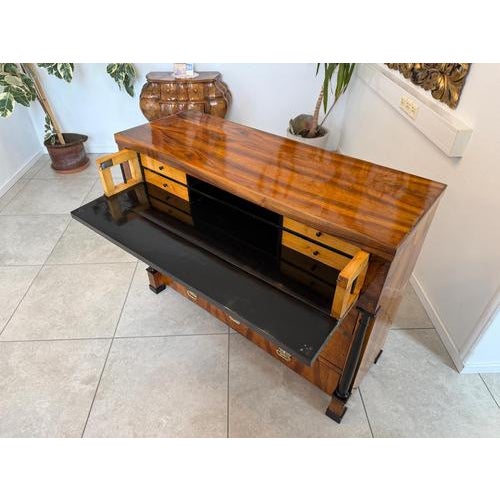 Antique Biedermeier Writing Desk in Walnut For Sale - Image 11 of 16