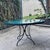 Russell Woodard 1970s Mid-Century Modern Woodard Style Black Wrought Iron Mesh and Glass Patio Dining Table For Sale - Image 4 of 6