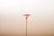 Gray Painted Tubular Steel Floor Lamp with Black Metal Base, Red Painted Metal Shade and Frosted Glass Diffuser For Sale - Image 3 of 10