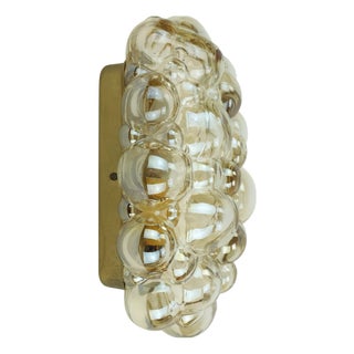 Mid-Century Bubble Amber Glass Sconce from Glashütte Limburg, 1960s For Sale