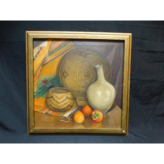 1930s Mabel Sumerlin Mexican Still Life Oil on Board For Sale - Image 5 of 5