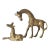 Vintage Small Pair of Vintage Brass Giraffe Figurines For Sale