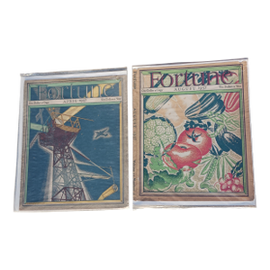 Set 2 Fortune Vintage Magazine Covers 1930's
