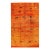 1940s Orange Abstract Tribal Antique African Moroccan Rug 7'3" X 11'3" Handknotted Wool Carpet For Sale