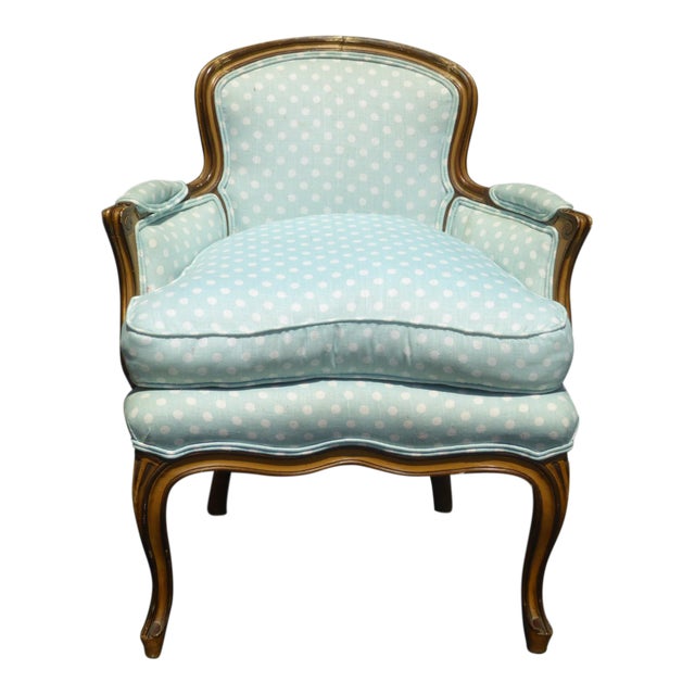 Vintage French Provincial Baby Blue Accent Chair W Down Cushion Chairish