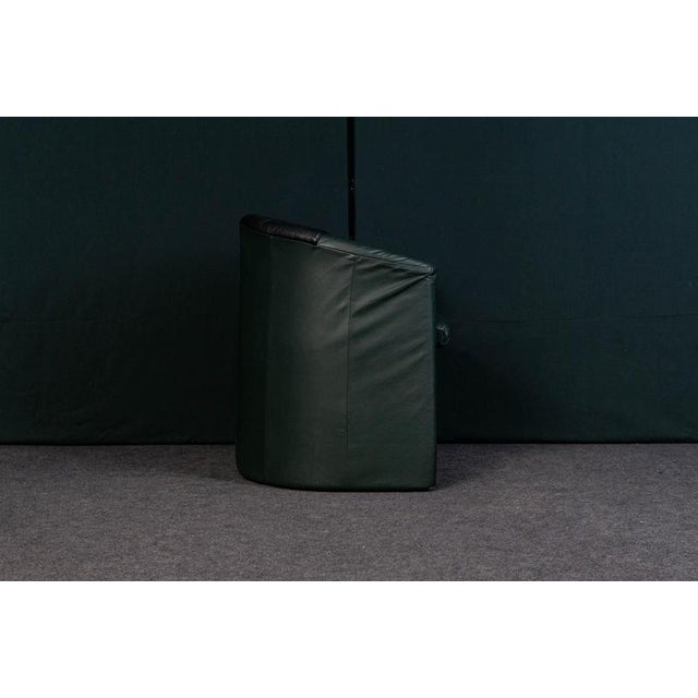 Black Vintage Black Leather Armchair For Sale - Image 8 of 18