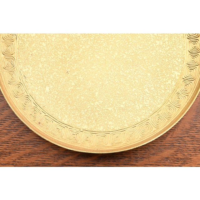 Tiffany Studios New York Bronze Doré Plate With Greek Key Design For Sale In South Bend - Image 6 of 12