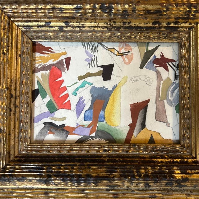 1950’s original abstract expressionist watercolor painting. Measures 7x5 or about 14.5x12.5 framed. Check out my shop...