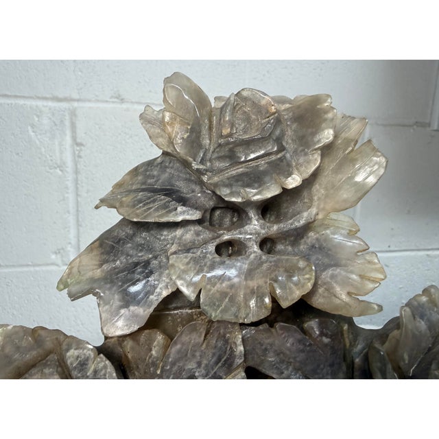 Large Antique Carved Chinese Amethyst Smokey Quartz Crystal Lidded Urn Sculpture For Sale In New York - Image 6 of 17