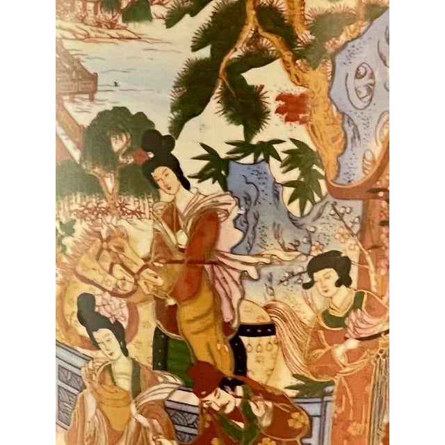 Chinese Vases Depicting Meeting in the Garden, Set of 2 For Sale - Image 10 of 12
