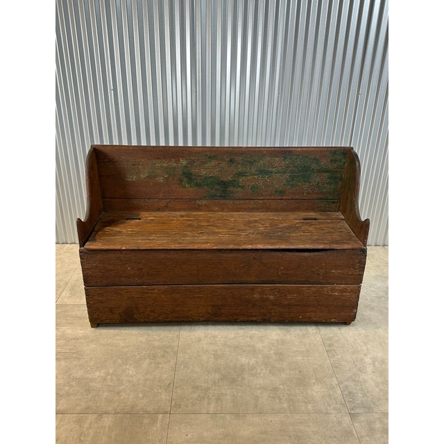 Primitive American Entry Bench /Shoe Storage For Sale - Image 9 of 13