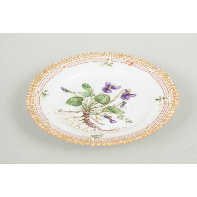 Royal Copenhagen Flora Danica, side plate. Hand-decorated porcelain plate with botanical motif from the Flora Danica...