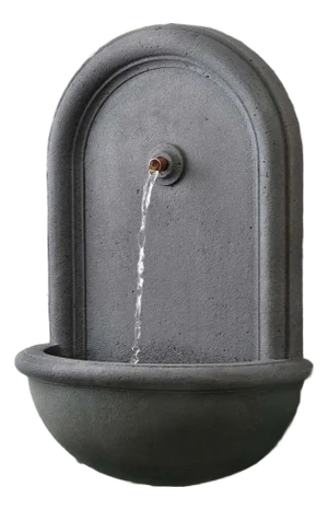 Perugia Wall Fountain Gray Concrete Fountain