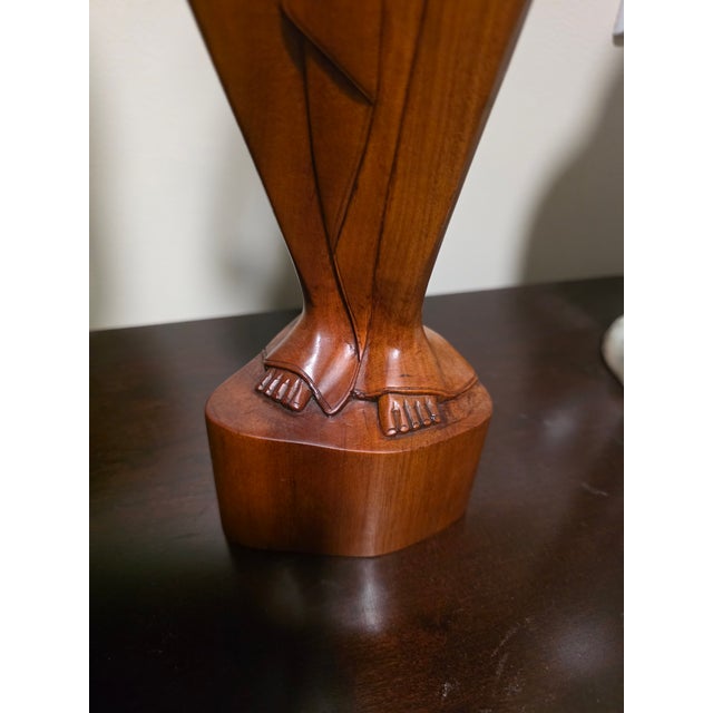 Vintage 21" Balinese Modernist "Lone Warrior" Wood Sculpture – Klungkung School For Sale - Image 11 of 12