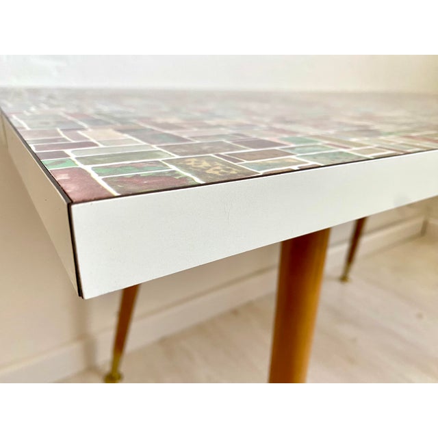 Laminated Table with Mosaic Decor, 1950s For Sale - Image 10 of 11