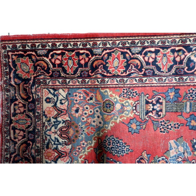 1920s, Antique Persian Kashan Prayer Handmade Rug 4 X 6 For Sale - Image 14 of 15
