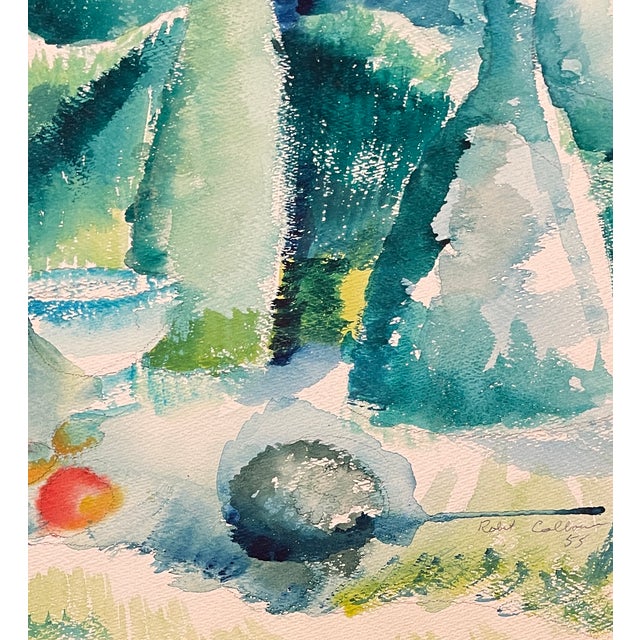 MCM painting on paper by artist Robert Brady Colborne (1931-2002). Signed land dated ower right; bearing estate stamp on...