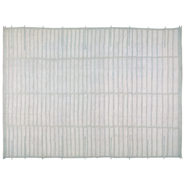 Textile 1990s Moroccan Hand Knotted Beni Ourain Rug With Soft Texture,10'4"X14'5" For Sale - Image 7 of 7