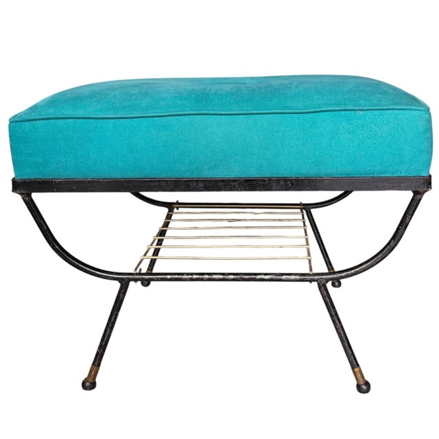 16 1/2"H x 22"W x 17"D A classic piece of 1950s Atomic Age design, this versatile ottoman seamlessly pairs functional...