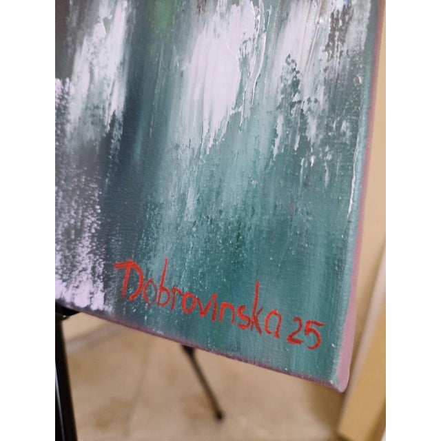 2020s Iryna Dobrovinska Original Oil Painting Water Lilies – Impressionist Floral Landscape on Canvas For Sale - Image 5 of 7