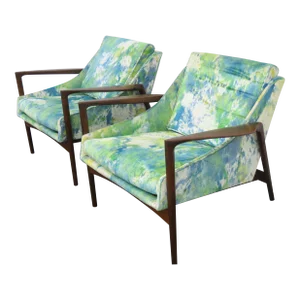 Kofod Larsen Selig Danish Modern Lounge Scoop Chairs