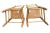 Farmhouse Early 20th Century Pair of Oak Ladder Back Woven Seat Shaker Style Chairs For Sale - Image 3 of 8