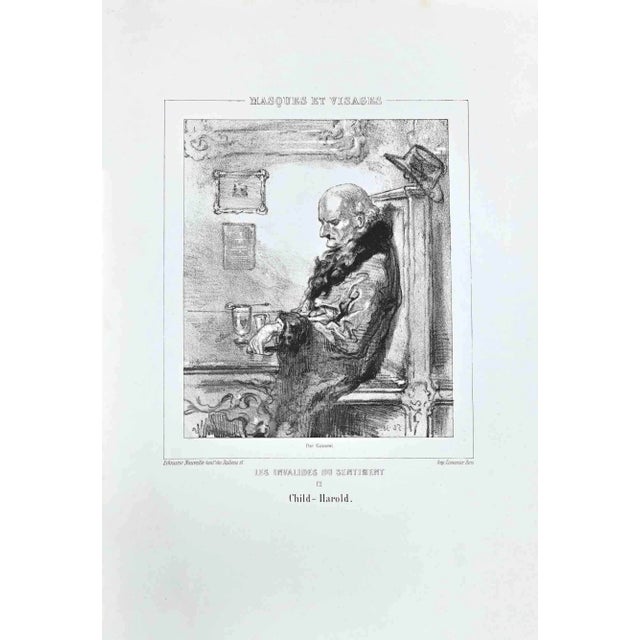 Paul Gavarni, Childe-Harold, Original Lithograph, 1850s For Sale