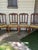 Vintage Solid Oak French Provincial Style Needlepoint Chairs - Set of 4 For Sale - Image 4 of 4