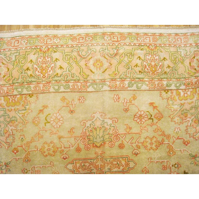 1910s Antique Turkish Oushak Decorative Oriental Rug, in Room Size, with Muted Colors For Sale - Image 5 of 5