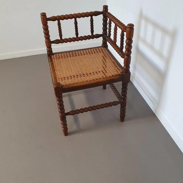 Bobbin Bench and Chairs, Set of 4 For Sale - Image 3 of 14