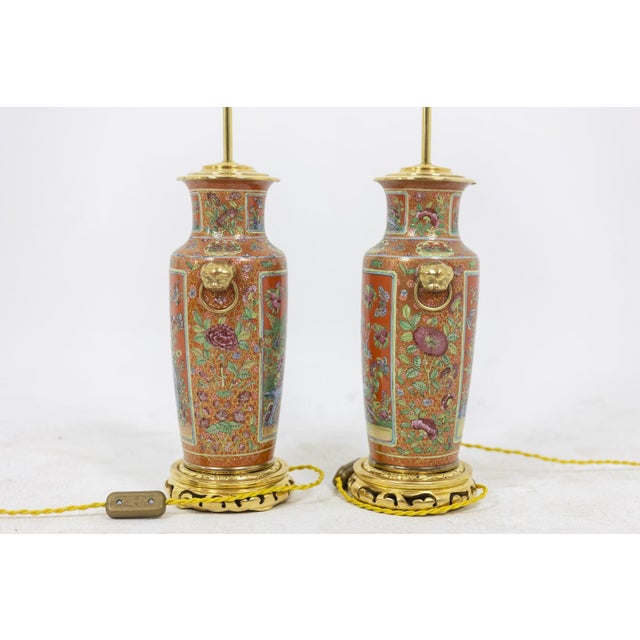 Lamps in Canton Porcelain and Bronze, 1880 For Sale - Image 6 of 11