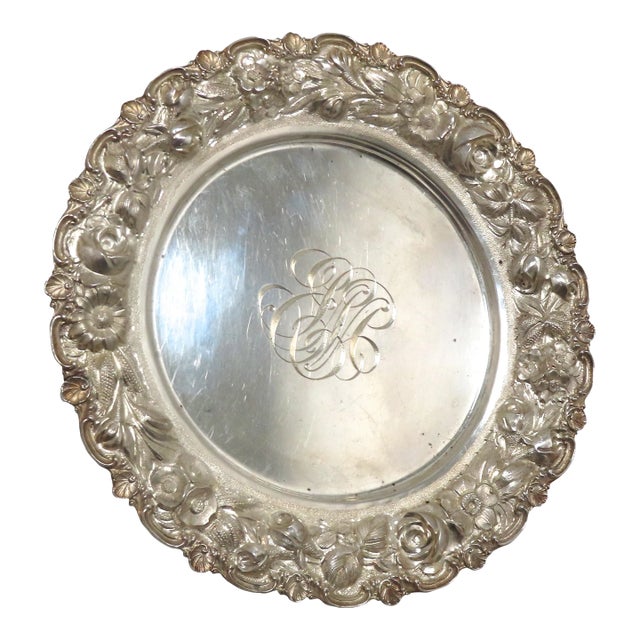 Fine Hand Made 1911 Antique Sterling Silver Champagne & Wine Bottle Coaster by Stieff For Sale