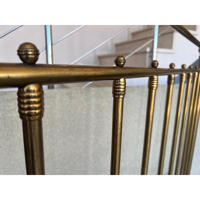 Early 20th Spanish Full Double Bronze Bed with bars and wheels For Sale In Miami - Image 6 of 18