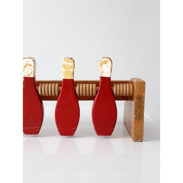 Mid-Century Wooden Tabletop Bowling Game For Sale - Image 10 of 13