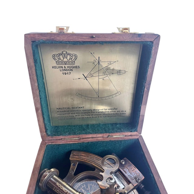 19th Century English Brass Sextant With Original Box For Sale - Image 4 of 7