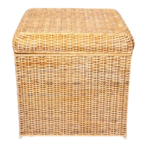 Square Wicker Storage Ottoman, 20"