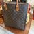 Brown 2000s Louis Vuitton Monogram Brown Coated Canvas and Vachetta Leather Sac Plat For Sale - Image 8 of 14