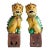 Antique Chinese Foo Dog / Guardian Lion Mustard and Green Figurines - a Pair For Sale