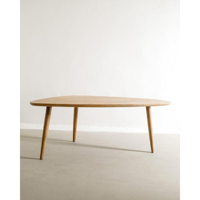 Wood Danish Mid-Century Free Form Oval Wooden Coffee Table in Oak, 1950s For Sale - Image 7 of 7