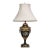 Wildwood Hand Painted Toleware Urn Table Lamp, Rocky Mount Nc, Floral Black & Gold For Sale