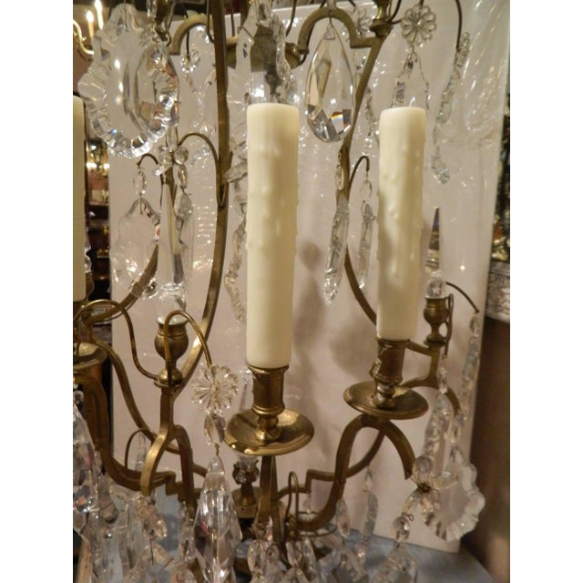 Metal Seven-Light Bronze and Cut Crystal Candelabra Girandoles, 19th Century - a Pair For Sale - Image 7 of 11