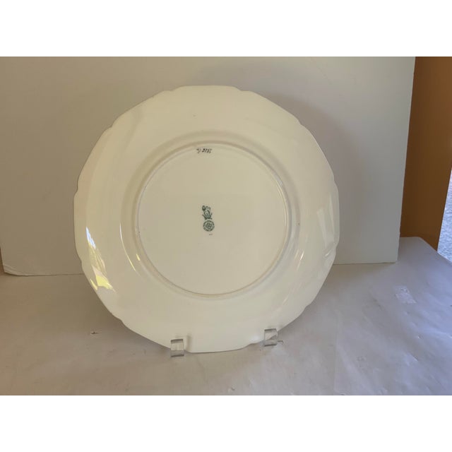 Antique Royal Doulton Robert Allen Dinner Plates Mint Green Gold Gilt 10” Set of 12 (Dated 1916/1925) For Sale - Image 9 of 12