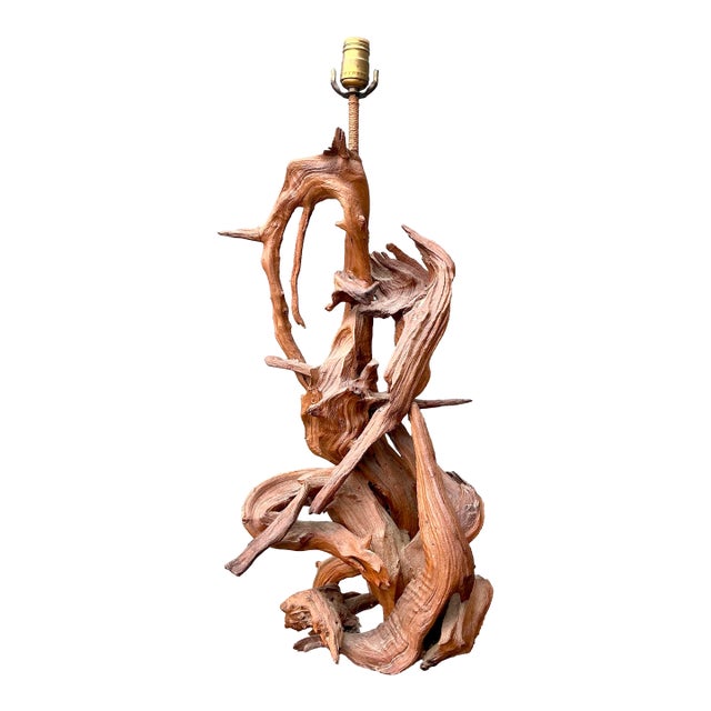 Vintage Mid-Century Modern Driftwood Lamp For Sale