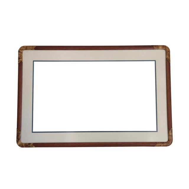 Wood 1960s Rosewood Art Frame With Burled Wood Corner Accents For Sale - Image 7 of 13