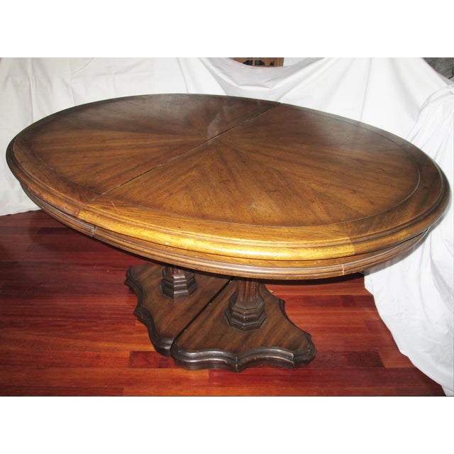 Vintage Mid-Century Modern Split Pedestal Dining Table ...