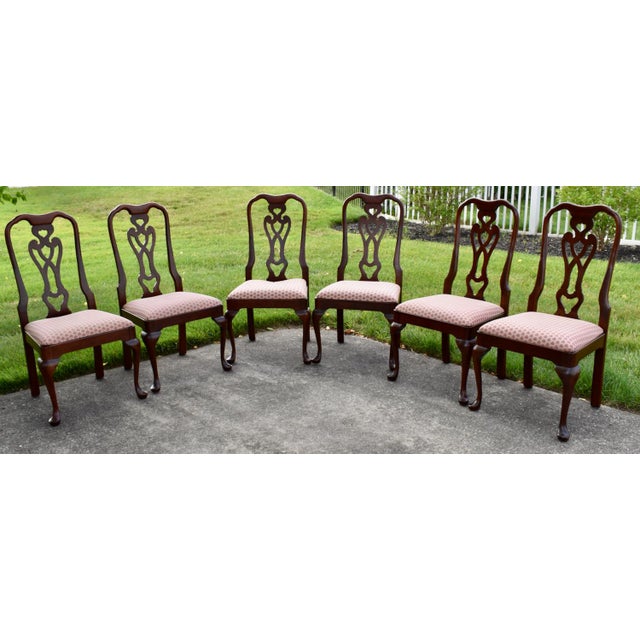 Vtg. Pennsylvania House Set of Eight Solid Mahogany Queen Anne Dining Chairs For Sale - Image 13 of 17